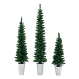 3 件套预亮人造圣诞树，配有 230 颗暖白色 LED 灯 Set of 3 Pre-Lit Artificial Christmas Trees with 230 Warm White LED Lights