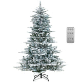 6 英尺雪绒人造圣诞树，带冷白色 LED 灯 6 Feet Snow Flocked Artificial Christmas Tree with Cool White LED Lights