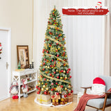 5/7.5/9 英尺预亮人造圣诞树，带 453/1096/1416 PVC 和松针 - XL 5/7.5/9 FT Pre-Lit Artificial Christmas Tree with 453/1096/1416 PVC and Pine Needles-XL