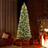 5/7.5/9 英尺预亮人造圣诞树，带 453/1096/1416 PVC 和松针 - XL 5/7.5/9 FT Pre-Lit Artificial Christmas Tree with 453/1096/1416 PVC and Pine Needles-XL