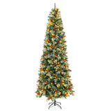 5/7.5/9 英尺预亮人造圣诞树，带 453/1096/1416 PVC 和松针 - XL 5/7.5/9 FT Pre-Lit Artificial Christmas Tree with 453/1096/1416 PVC and Pine Needles-XL