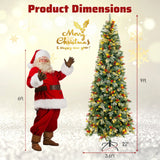 5/7.5/9 英尺预亮人造圣诞树，带 453/1096/1416 PVC 和松针 - XL 5/7.5/9 FT Pre-Lit Artificial Christmas Tree with 453/1096/1416 PVC and Pine Needles-XL