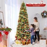 5/7.5/9 英尺预亮人造圣诞树，带 453/1096/1416 PVC 和松针 - XL 5/7.5/9 FT Pre-Lit Artificial Christmas Tree with 453/1096/1416 PVC and Pine Needles-XL