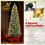 5/7.5/9 英尺预亮人造圣诞树，带 453/1096/1416 PVC 和松针 - XL 5/7.5/9 FT Pre-Lit Artificial Christmas Tree with 453/1096/1416 PVC and Pine Needles-XL