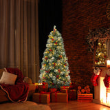 5/7.5/9 英尺预亮人造圣诞树，带 453/1096/1416 PVC 和松针-S 5/7.5/9 FT Pre-Lit Artificial Christmas Tree with 453/1096/1416 PVC and Pine Needles-S