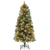 5/7.5/9 英尺预亮人造圣诞树，带 453/1096/1416 PVC 和松针-S 5/7.5/9 FT Pre-Lit Artificial Christmas Tree with 453/1096/1416 PVC and Pine Needles-S