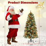 5/7.5/9 英尺预亮人造圣诞树，带 453/1096/1416 PVC 和松针-S 5/7.5/9 FT Pre-Lit Artificial Christmas Tree with 453/1096/1416 PVC and Pine Needles-S