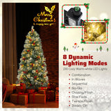 5/7.5/9 英尺预亮人造圣诞树，带 453/1096/1416 PVC 和松针-S 5/7.5/9 FT Pre-Lit Artificial Christmas Tree with 453/1096/1416 PVC and Pine Needles-S