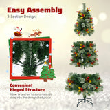 5/7.5/9 英尺预亮人造圣诞树，带 453/1096/1416 PVC 和松针-S 5/7.5/9 FT Pre-Lit Artificial Christmas Tree with 453/1096/1416 PVC and Pine Needles-S