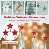 3/3.5/4 英尺一套 3 棵塔形圣诞树，带可拆卸星星顶饰 3/3.5/4 Feet Set of 3 Tower Shaped Christmas Trees with Removable Star Toppers