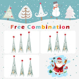 3/3.5/4 英尺一套 3 棵塔形圣诞树，带可拆卸星星顶饰 3/3.5/4 Feet Set of 3 Tower Shaped Christmas Trees with Removable Star Toppers