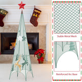 3/3.5/4 英尺一套 3 棵塔形圣诞树，带可拆卸星星顶饰 3/3.5/4 Feet Set of 3 Tower Shaped Christmas Trees with Removable Star Toppers