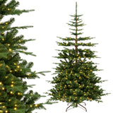 7 英尺铰接人造预照明圣诞树，带 1303 个树枝尖 7 Feet Hinged Artificial Pre-lit Christmas Tree with 1303 Branch Tips