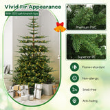 7 英尺铰接人造预照明圣诞树，带 1303 个树枝尖 7 Feet Hinged Artificial Pre-lit Christmas Tree with 1303 Branch Tips