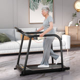 2.5马力老年人长扶手步行跑步机-黑色 2.5 HP Walking Treadmill with Long Handrails for Seniors-Black