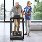 2.5马力老年人长扶手步行跑步机-黑色 2.5 HP Walking Treadmill with Long Handrails for Seniors-Black