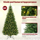 8 英尺角人造圣诞树，带 1137 个树枝尖端和 360 盏暖白色 LED 灯 8 FT Corner Artificial Christmas Tree with 1137 Branch Tips and 360 Warm White LED Lights