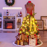 5 英尺预亮人体模型人造圣诞树礼服造型圣诞树 5 FT Pre-lit Mannequin Artificial Christmas Tree Dress Form Xmas Tree