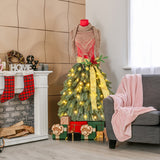 5 英尺预亮人体模型人造圣诞树礼服造型圣诞树 5 FT Pre-lit Mannequin Artificial Christmas Tree Dress Form Xmas Tree