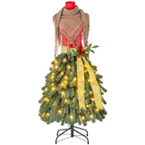 5 英尺预亮人体模型人造圣诞树礼服造型圣诞树 5 FT Pre-lit Mannequin Artificial Christmas Tree Dress Form Xmas Tree