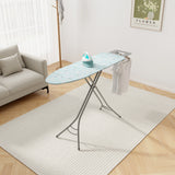 带熨斗架和可调节高度的可折叠烫衣板 - 绿松石色 Foldable Ironing Board with Iron Rest and Adjustable Height-Turquoise