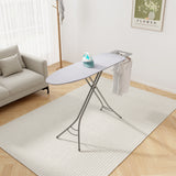可折叠熨衣板，带熨斗架和可调节高度-灰色 Foldable Ironing Board with Iron Rest and Adjustable Height-Gray