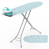 带熨斗架和可调节高度的可折叠烫衣板 - 绿松石色 Foldable Ironing Board with Iron Rest and Adjustable Height-Turquoise