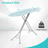 带熨斗架和可调节高度的可折叠烫衣板 - 绿松石色 Foldable Ironing Board with Iron Rest and Adjustable Height-Turquoise