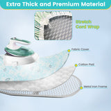 带熨斗架和可调节高度的可折叠烫衣板 - 绿松石色 Foldable Ironing Board with Iron Rest and Adjustable Height-Turquoise