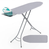 可折叠熨衣板，带熨斗架和可调节高度-灰色 Foldable Ironing Board with Iron Rest and Adjustable Height-Gray