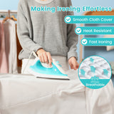 带熨斗架和可调节高度的可折叠烫衣板 - 绿松石色 Foldable Ironing Board with Iron Rest and Adjustable Height-Turquoise