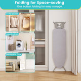可折叠熨衣板，带熨斗架和可调节高度-灰色 Foldable Ironing Board with Iron Rest and Adjustable Height-Gray