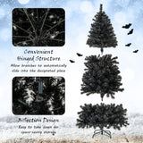 6/7 英尺人造圣诞树，顶部可弯曲，带有暖光 - 7 英尺 6/7 FT Artificial Christmas Tree with Bendable Top Section and Warm Light-7 ft