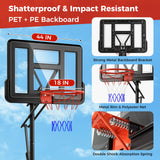 7.9-10 英尺便携式篮球框系统，带坚固底座和轮子 - 黑色 7.9-10 Feet Portable Basketball Hoop System with Sturdy Base and Wheels-Black