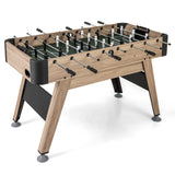 54 英寸足球桌街机足球比赛桌带 2 个球和 26 名球员 - 自然色 54 Inch Foosball Table Arcade Soccer Game Table with 2 Balls and 26 Players-Natural