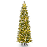 6/7.5/9 英尺人造圣诞树，带暖白色 LED 灯-L 6/7.5/9 FT Artificial Christmas Tree with Warm-White LED Lights-L