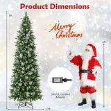 6/7.5/9 英尺人造圣诞树，带暖白色 LED 灯-L 6/7.5/9 FT Artificial Christmas Tree with Warm-White LED Lights-L