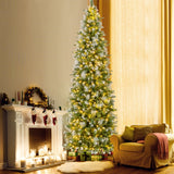 6/7.5/9 英尺人造圣诞树，带暖白色 LED 灯-L 6/7.5/9 FT Artificial Christmas Tree with Warm-White LED Lights-L