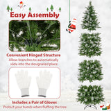 6/7.5/9 英尺人造圣诞树，带暖白色 LED 灯-L 6/7.5/9 FT Artificial Christmas Tree with Warm-White LED Lights-L