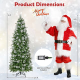 6/7.5/9 英尺人造圣诞树带暖白色 LED 灯-S 6/7.5/9 FT Artificial Christmas Tree with Warm-White LED Lights-S