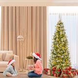 6/7.5/9 英尺人造圣诞树带暖白色 LED 灯-S 6/7.5/9 FT Artificial Christmas Tree with Warm-White LED Lights-S