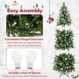 6/7.5/9 英尺人造圣诞树带暖白色 LED 灯-S 6/7.5/9 FT Artificial Christmas Tree with Warm-White LED Lights-S