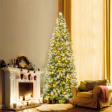 6/7.5/9 英尺人造圣诞树带暖白色 LED 灯-M 6/7.5/9 FT Artificial Christmas Tree with Warm-White LED Lights-M