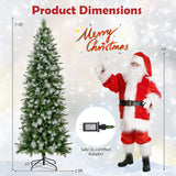 6/7.5/9 英尺人造圣诞树带暖白色 LED 灯-M 6/7.5/9 FT Artificial Christmas Tree with Warm-White LED Lights-M