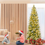 6/7.5/9 英尺人造圣诞树带暖白色 LED 灯-M 6/7.5/9 FT Artificial Christmas Tree with Warm-White LED Lights-M