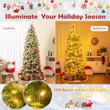 6/7.5/9 英尺人造圣诞树带暖白色 LED 灯-M 6/7.5/9 FT Artificial Christmas Tree with Warm-White LED Lights-M