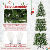 6/7.5/9 英尺人造圣诞树带暖白色 LED 灯-M 6/7.5/9 FT Artificial Christmas Tree with Warm-White LED Lights-M