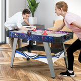 气动曲棍球比赛桌，带 2 个推杆和冰球 - 蓝色 Air Powered Hockey Game Table with 2 Pushers and Pucks-Blue