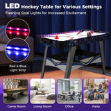 气动曲棍球比赛桌，带 2 个推杆和冰球 - 蓝色 Air Powered Hockey Game Table with 2 Pushers and Pucks-Blue