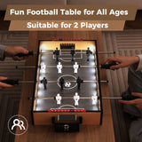 游戏室尺寸足球桌带防滑手柄-棕色 Game Room Size Football Table with Non-slip Handle-Brown